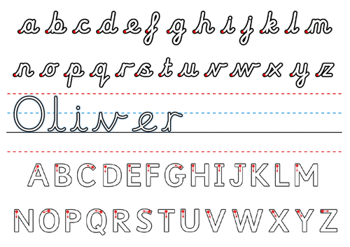 Pre cursive handwriting practise sheet