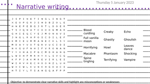 AQA Narrative writing Wednesday -Addams family