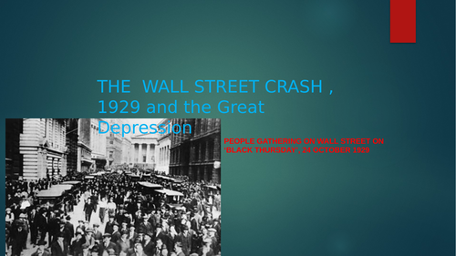The Great Depression and the Wall Street Crash
