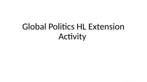 Global Politics: HL Extension Planning