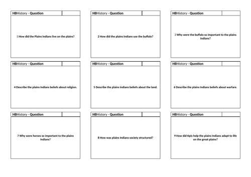 American West Edexcel Complete Revision Cards