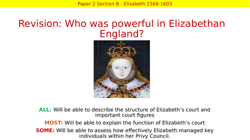 Elizabeth I 1568-1603 AQA GCSE Resources