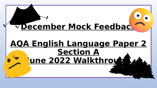 AQA English Language Paper 2 June 2022 (Camping) In Class Moderation.