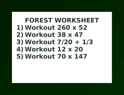 FOREST WORKSHEET 3
