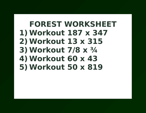 FOREST WORKSHEET 4