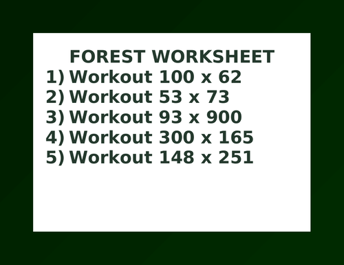 FOREST WORKSHEET 7