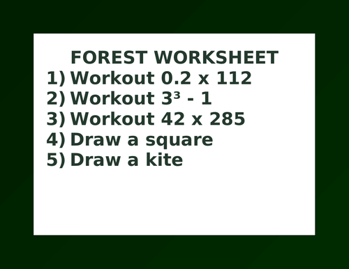 FOREST WORKSHEET 8
