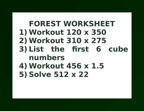 FOREST WORKSHEET 9
