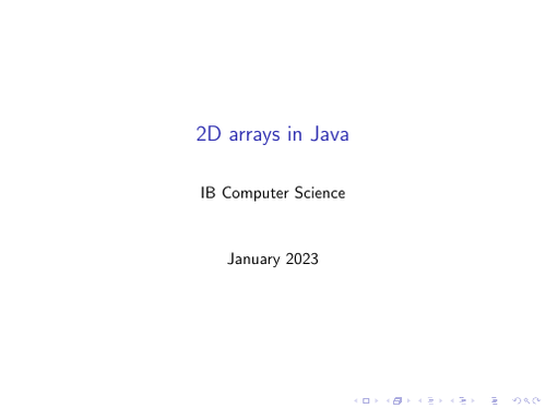 2D arrays in Java