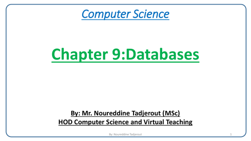 IGCSE- year 2023 -Year 10 and 11-Chapter 9 -Databases