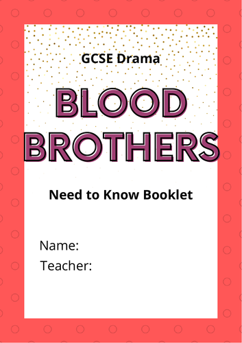 Blood Brothers Revision Booklet