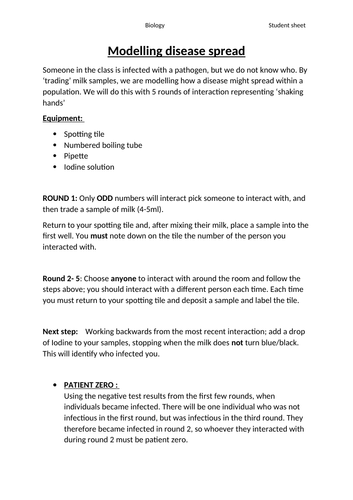 Modelling Disease Spread Practical