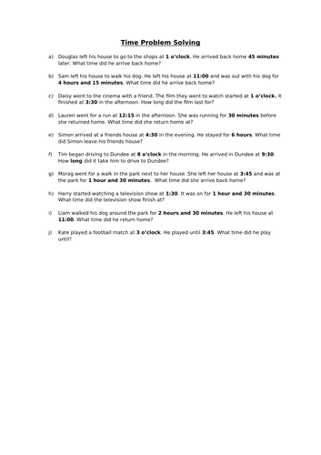 Time Interval Problem Solving Questions