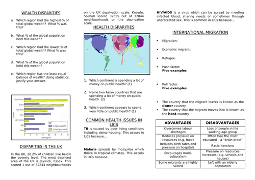 GCSE Geography: Consequences of Uneven Development REVISION [AQA]