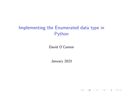 Implementing the Enumerated data type in Python