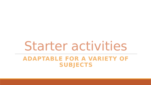 15 adaptable starter activities