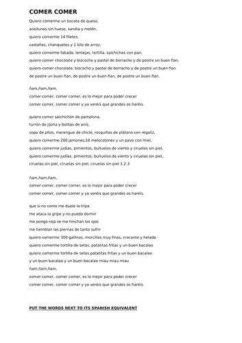 Modulo 8 GCSE AQA punto de partida 2 Dieta Sana