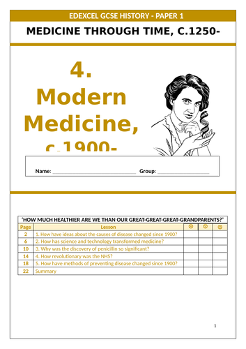 Edexcel GCSE 9-1 History: Medicine Through Time - Modern work booklet