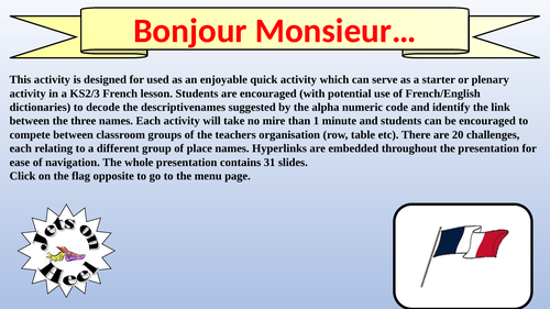 Bonjour Monsieur