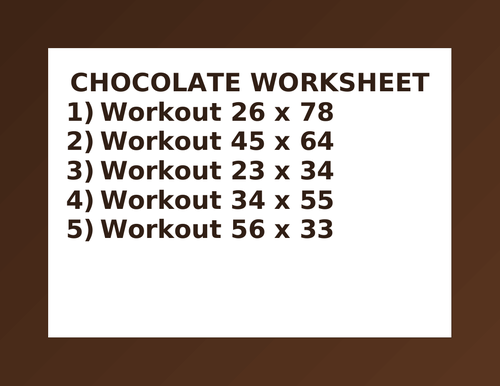 CHOCOLATE WORKSHEET 38