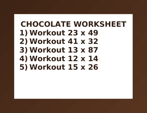 CHOCOLATE WORKSHEET 48