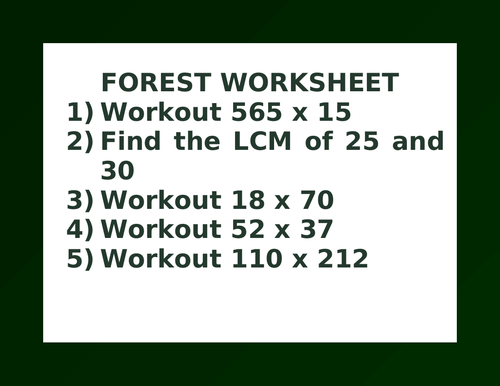 FOREST WORKSHEET 15