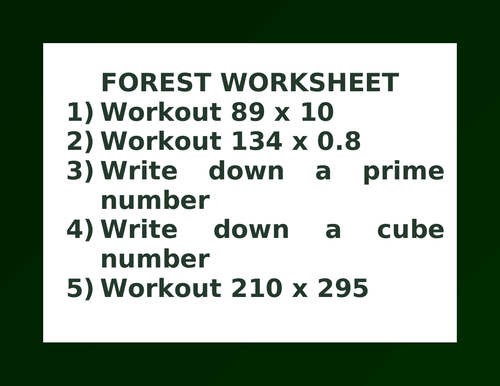 FOREST WORKSHEET 16