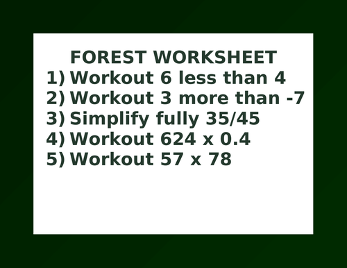 FOREST WORKSHEET 24