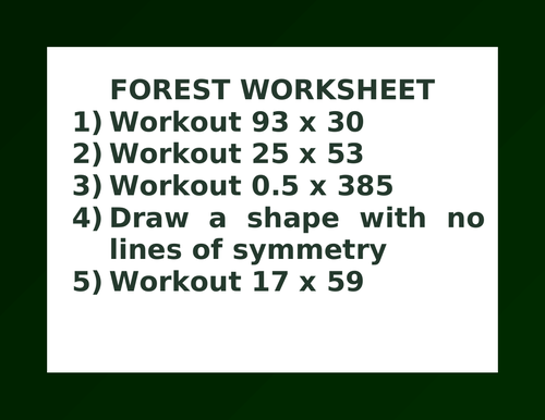 FOREST WORKSHEET 27
