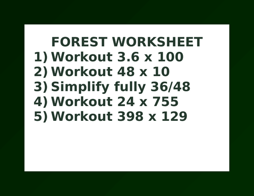 FOREST WORKSHEET 28