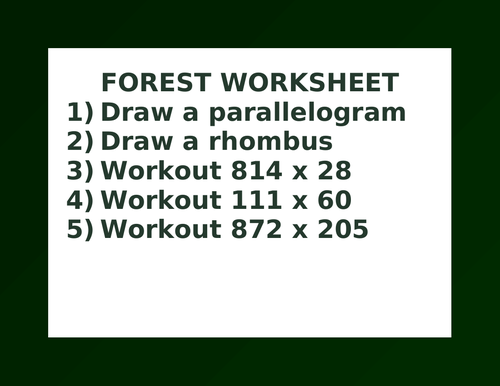 FOREST WORKSHEET 32