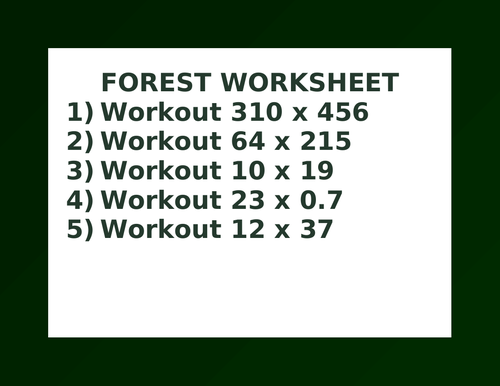 FOREST WORKSHEET 34