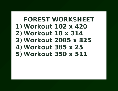 FOREST WORKSHEET 42