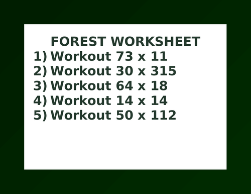 FOREST WORKSHEET 43