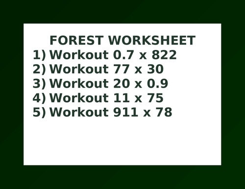 FOREST WORKSHEET 49