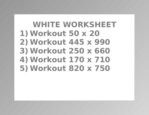 WHITE WORKSHEET 3