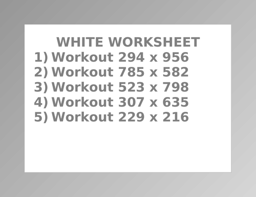 WHITE WORKSHEET 7