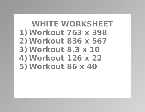 WHITE WORKSHEET 17