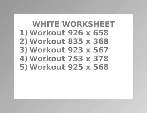 WHITE WORKSHEET 18