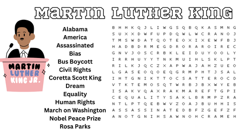 Martin Luther King Word Search