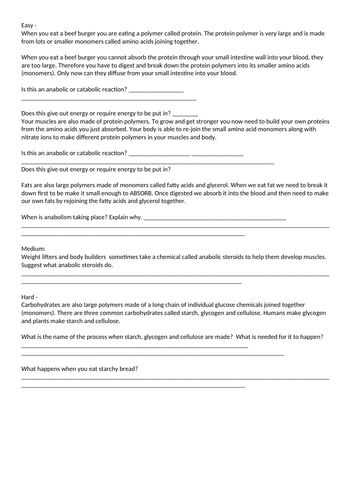 4.4.3 Metabolism GCSE BIO