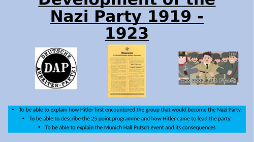 Revision session Nazi Party 1918 to 1924