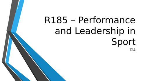 Sport Studies OCR C Nat R185 Performance and Leadership in Sport