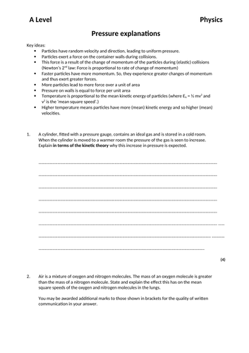 Qualitative explanation of pressure