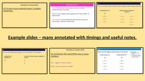 Factors, Multiples and Primes + HCF & LCM