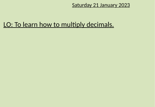 Multiplying Decimals