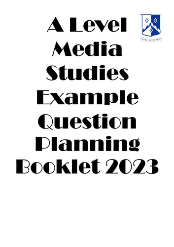 Eduqas A level Media Studies Component 1 revision task booklet. Exam question bank.