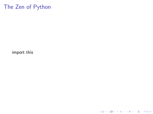 The Zen of Python - principles for Code Readability