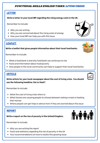Functional Skills English Writing Activities: Report, Letter, Article and Leaflet