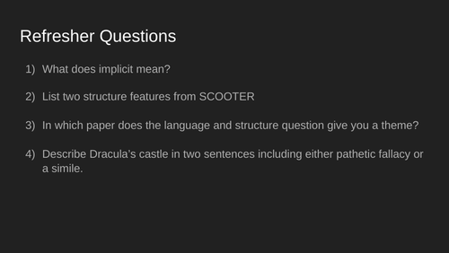 GCSE English Language -  Dracula Language and Structure